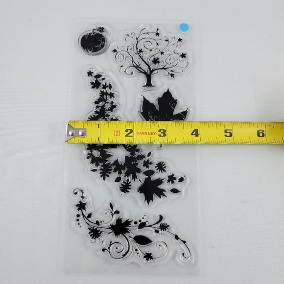 Fall Flourish Fall Season Clear Stamps Inkadinkado Tree Leaves Paper Crafts Card - Picture 7 of 7